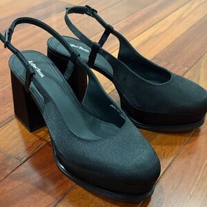 Black Platform Slingback Heels